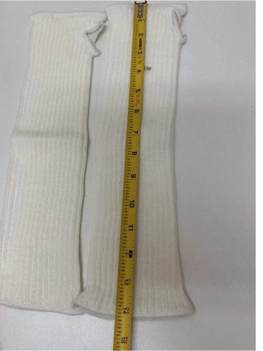 Cream Ribbed Knit Arm Warmers